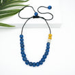 (Wholesale) Single Strand Adjustable Necklace - Cobalt