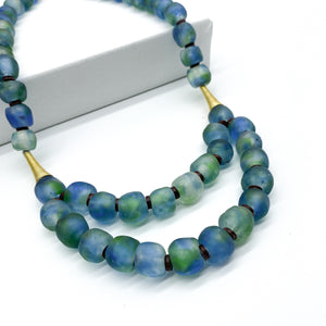 Recycled Glass Medium 'Rise and Shine' necklace - Ocean