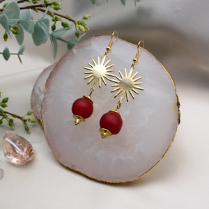 (Wholesale) Radiant earring - Red