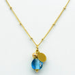 (Wholesale) Blue Topaz Zodiac Birthstone Necklace (November)