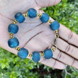 (Wholesale) Teal Recycled Glass Bracelet